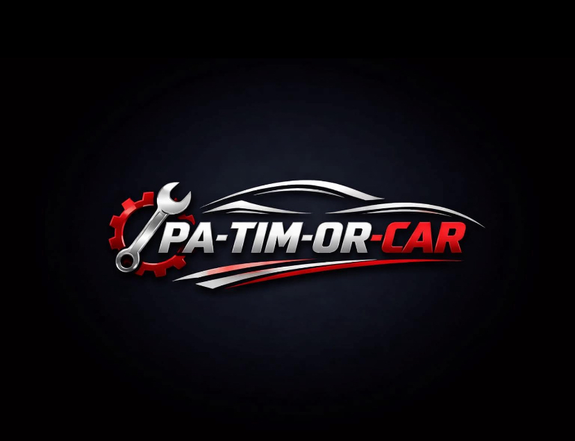 PaTimOr Car – piros-ezüst autószerviz logó